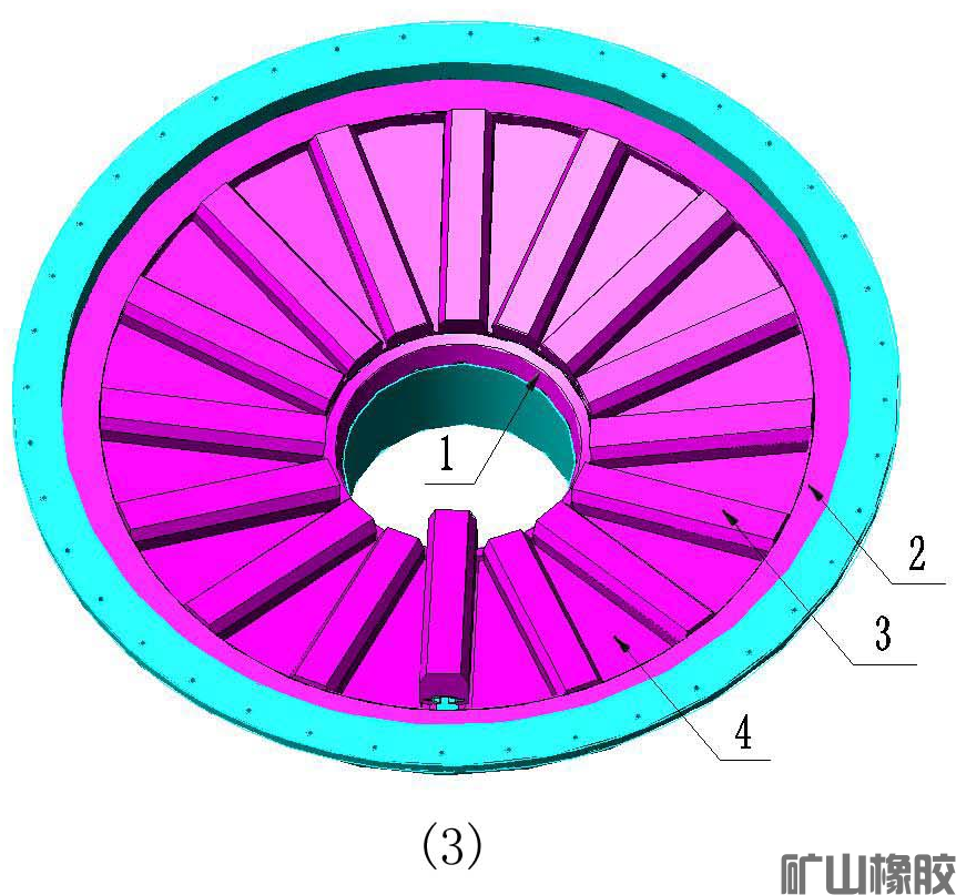 球磨機進出料端蓋橡膠襯板的安裝方法